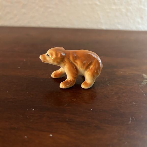 Vintage Bone China Brown Bear Mini Trinket - Picture 5 of 7